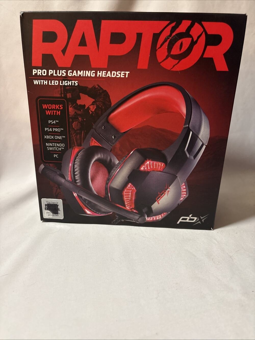 Raptor Pro Plus Gaming Headset With Led Lights Red and Black PBGH6BL